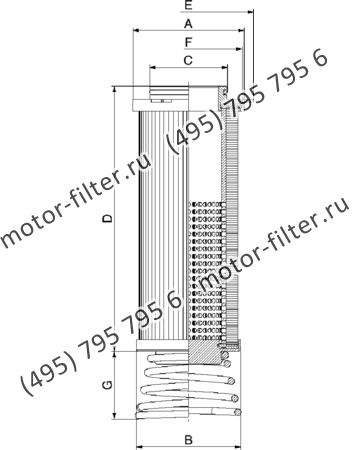 фильтр гидравлики цилиндрического типа с фильтрацией снаружи FAI CF02541483