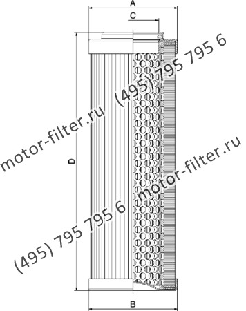 фильтр гидравлики цилиндрического типа с фильтрацией снаружи FAI CF20015M90NA