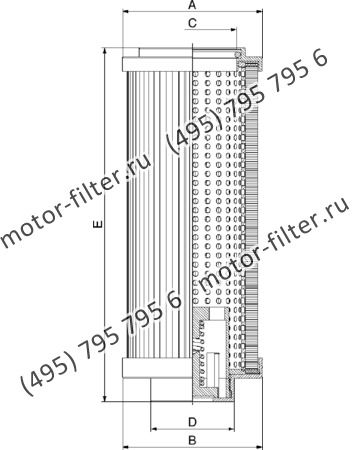 элемент сливного фильтра гидравлики FAI R0330M90NA