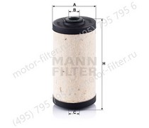 BFU707 фильтрующий элемент топливного фильтра в системе питания дизеля, безметаллический MANN