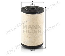 BFU811 фильтрующий элемент топливного фильтра в системе питания дизеля, безметаллический MANN